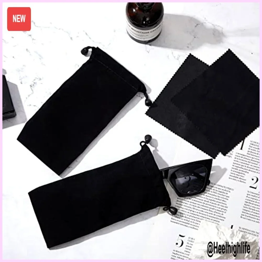200 Pcs Microfiber Glasses Cases & Cleaning Cloths Bulk Set
